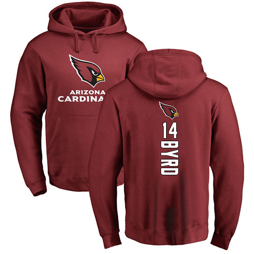 Arizona Cardinals Men Maroon Damiere Byrd Backer NFL Football #14 Pullover Hoodie Sweatshirts